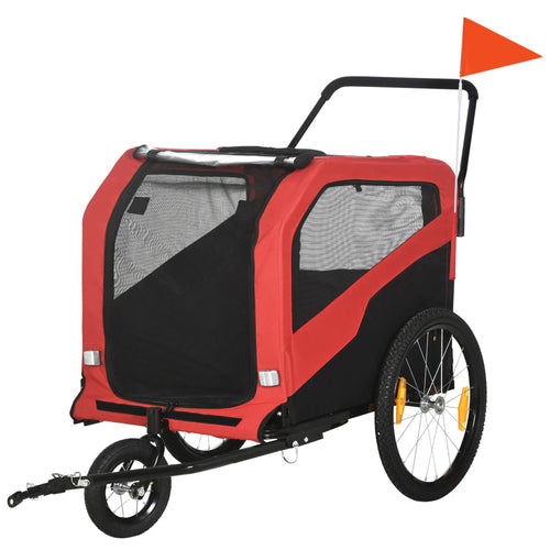 2-in-1 Dog Bike Trailer for Large Dogs, Red