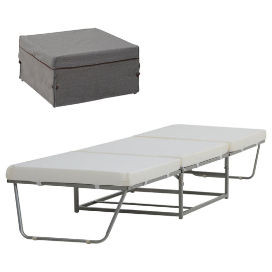 2 In 1 Folding Sofa Bed Home Lounge Cot Guest Hideaway Sleeper Ottoman w/ Thick Padded Sponge &; Storage Box at Gallery Canada