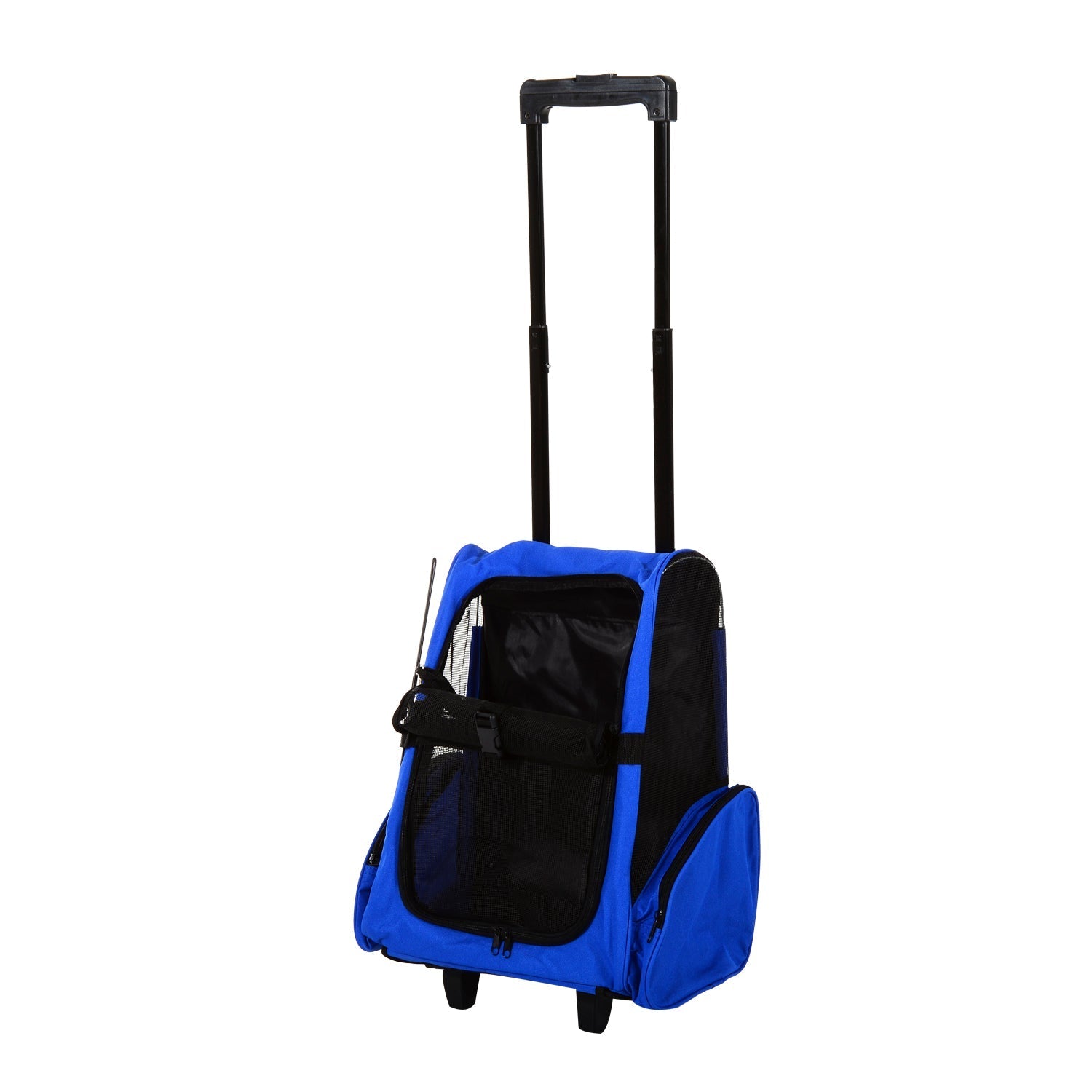2-IN-1 Pet Luggage Box Backpack Carrier Cats Dogs w/ Handle, Rolling Wheel Blue at Gallery Canada