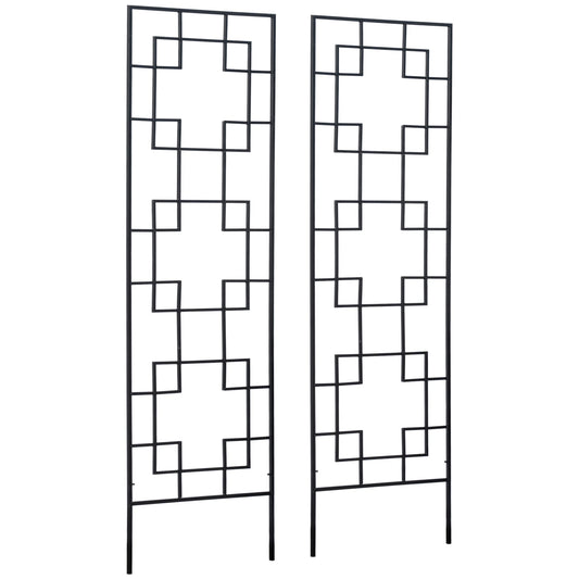 2 Pack Garden Trellis for Climbing Plants, Outdoor Metal Grid Panels for Roses, Vine Flower, Cucumber, Clematis, 72" Tall - Gallery Canada