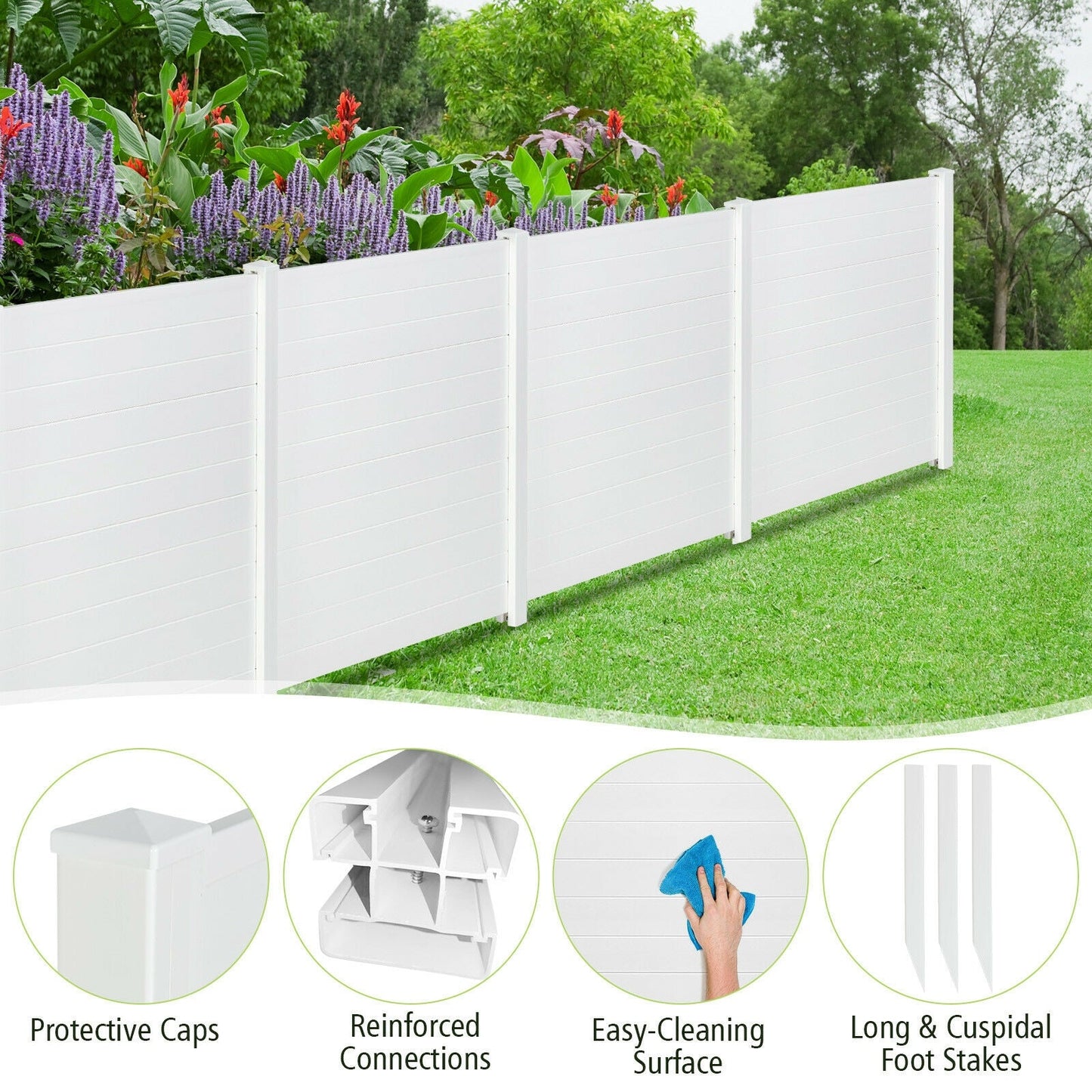 2-Pack Outdoor Picket Fence with 3 Cuspidal Foot Stakes at Gallery Canada