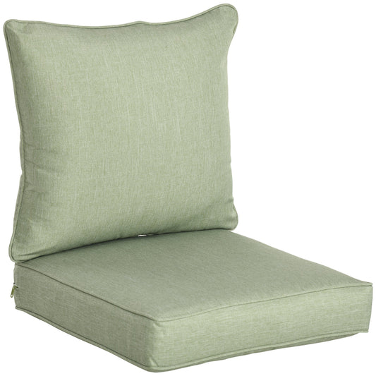 2-Piece Outdoor Patio Chair Cushions, Deep Seat Replacement Patio Cushions Set (Seat and Back), Light Green at Gallery Canada