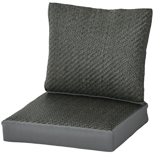 2-Piece Seat Cushion Pillows Replacement, Patio Chair Cushions Set with Back for Indoor Outdoor, Grey at Gallery Canada