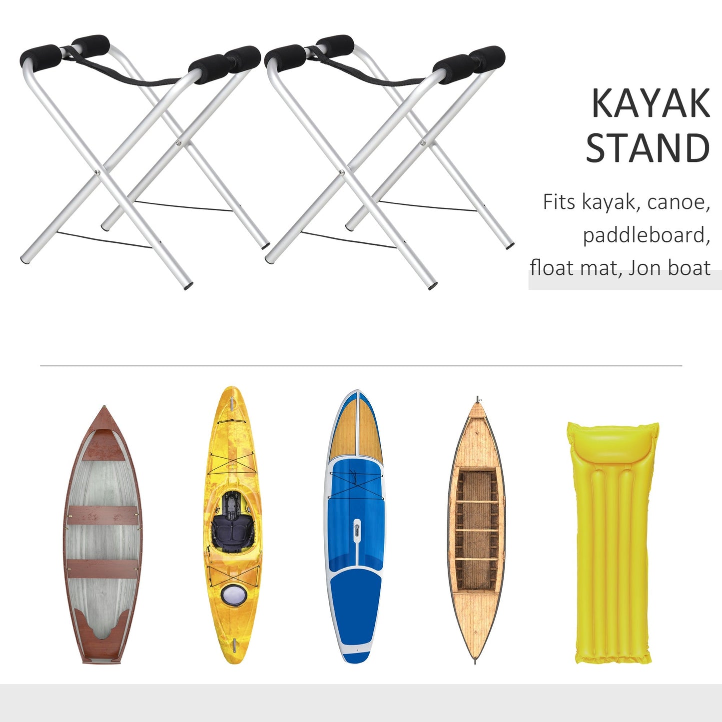 2 Pieces Universal Kayak Storage Stand &; Rack for Cleaning, Storing, &; Maintenance with Aluminum Frame &; Folding Design at Gallery Canada