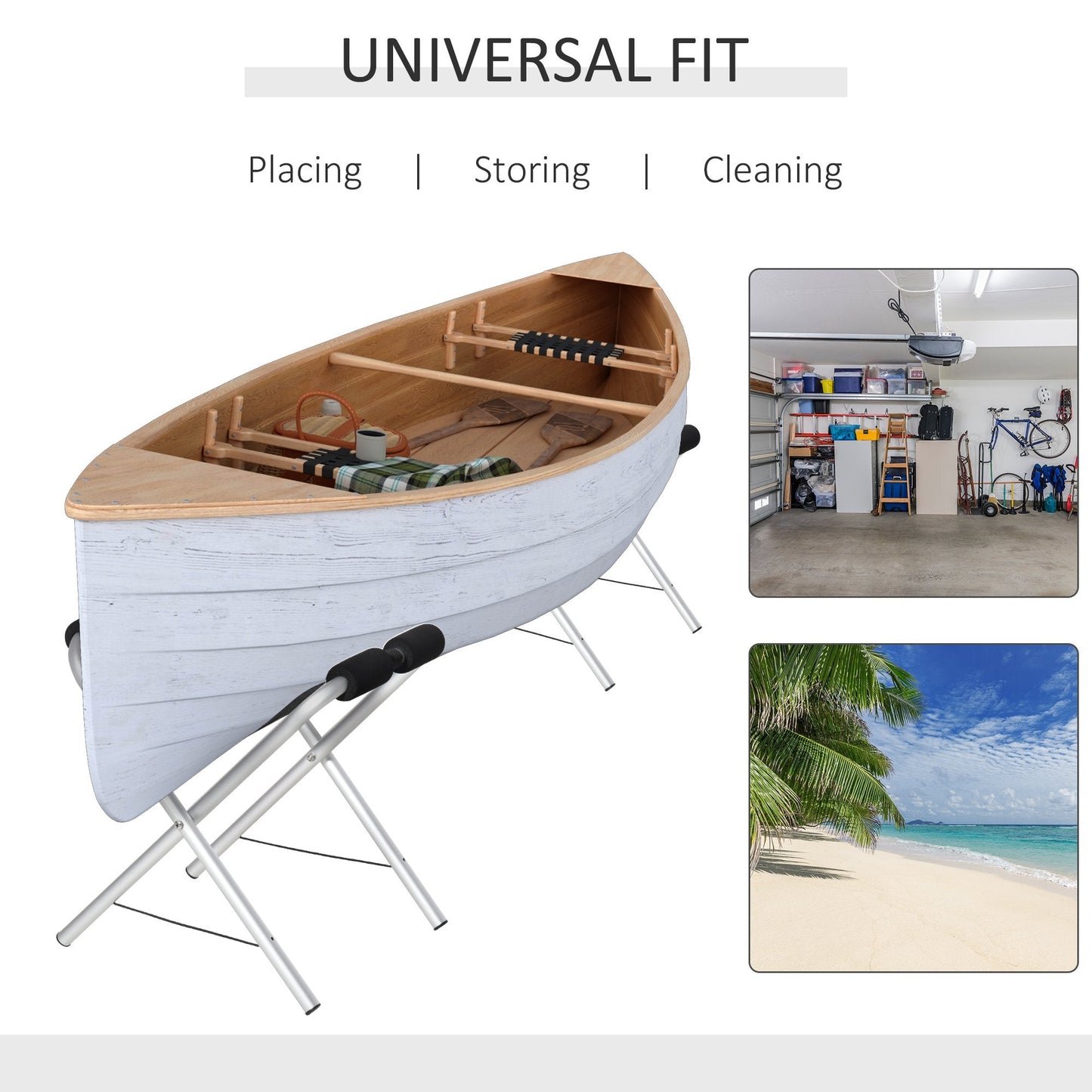 2 Pieces Universal Kayak Storage Stand &; Rack for Cleaning, Storing, &; Maintenance with Aluminum Frame &; Folding Design at Gallery Canada