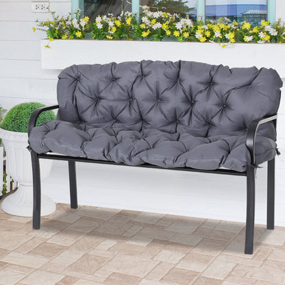2 Seater Garden Bench Cushions, 4.7 Inch Thick Outdoor Non-Slip 2 Seater Soft Pad With Backrest for Garden Patio, Dark Grey at Gallery Canada