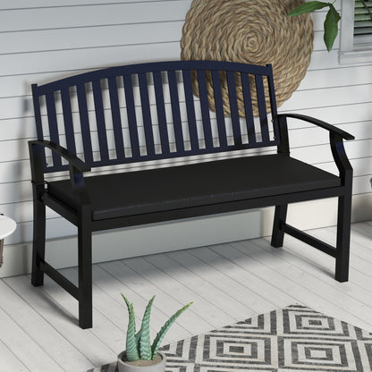 2-Seater Patio Bench Cushion Outdoor Seat Swing Replacement Pad with Zipper Cover, Ties for Patio, Garden, Black at Gallery Canada