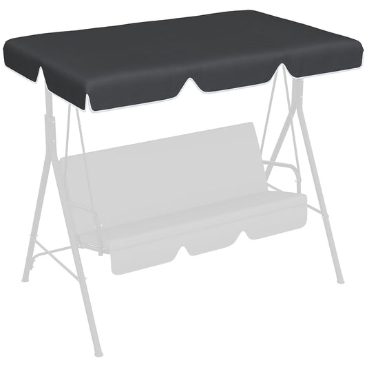2 Seater Swing Canopy Replacement, Outdoor Swing Seat Top Cover, UV50+ Sun Shade (Canopy Only), Black at Gallery Canada
