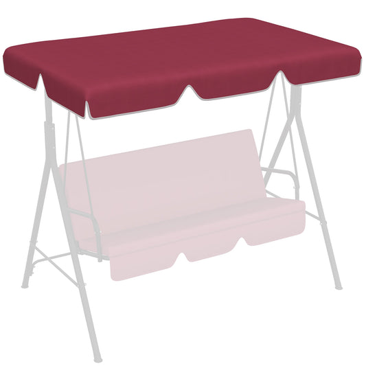 2 Seater Swing Canopy Replacement, Outdoor Swing Seat Top Cover, UV50+ Sun Shade (Canopy Only), Wine Red at Gallery Canada