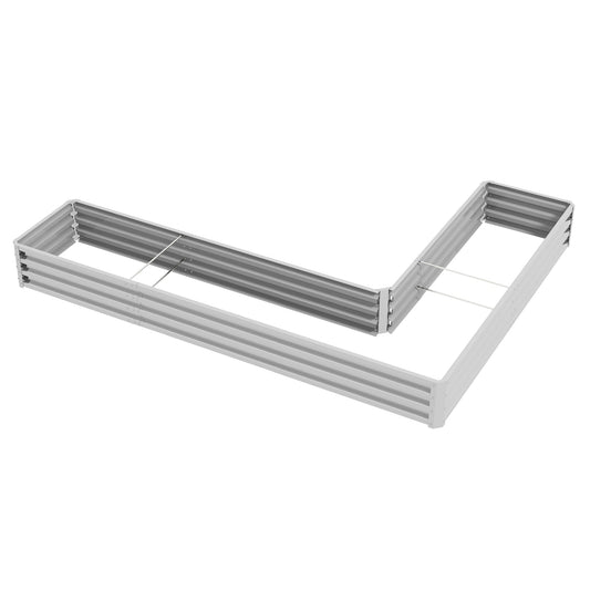 Galvanized Raised Garden Bed Steel Planter Box w/ Rods for Vegetables Flowers Herbs, 82" x 109" x 12", Silver - Gallery Canada