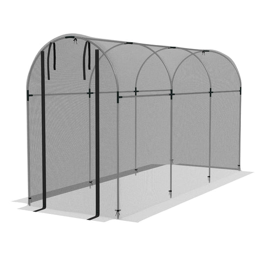 Galvanized Steel Crop Cage, Plant Protection Tent with Zippered Door, 4' x 12', Black at Gallery Canada