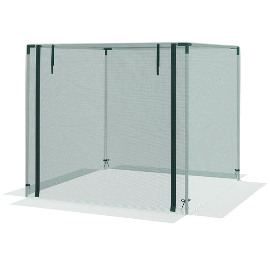 Galvanized Steel Crop Cage, Plant Protection Tent with Zippered Door, 4' x 4', Green at Gallery Canada