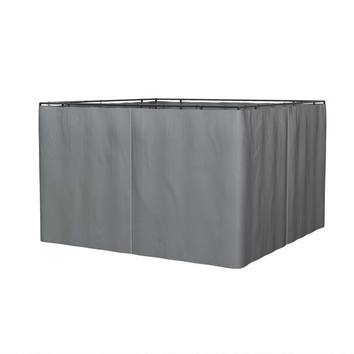Gazebo Replacement Sidewalls 4-Panel Privacy Wall for 10' x 12' Canopy, Outdoor Shelter Curtains Accessories Dark Grey