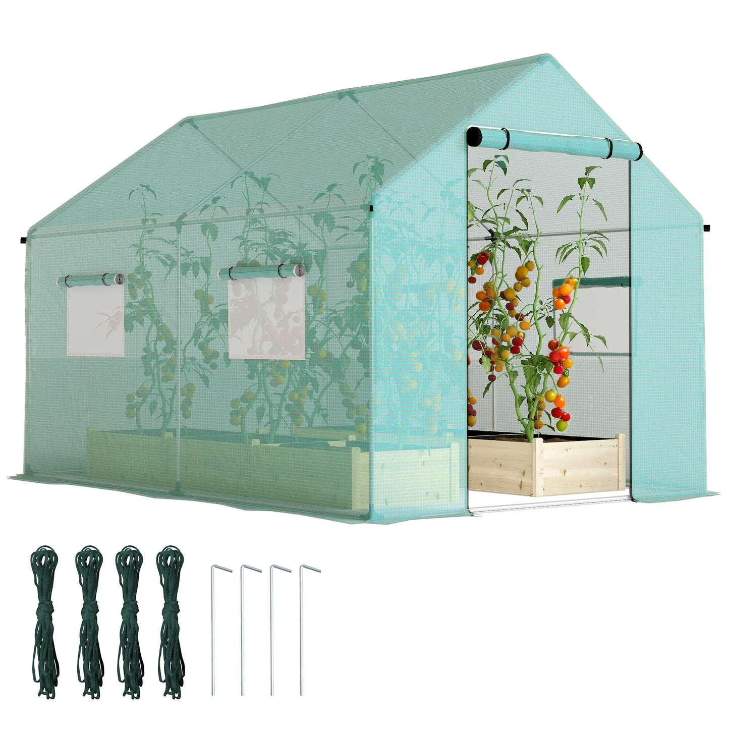 Walk-in Tunnel Greenhouse, UV-Resistant, 6.6' x 10' x 6.6', Green Tunnel Greenhouses at Gallery Canada