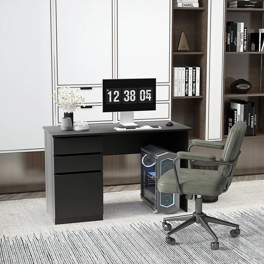 Computer Desk With Storage, Drawers and Cabinet, Black Computer Desks Black at Gallery Canada