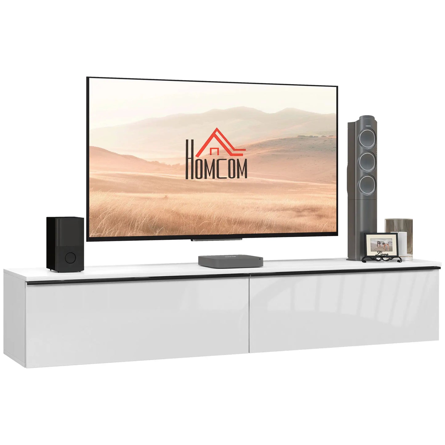 Wall Mounted TV Stand, Floating Cabinet for 70" TVs, White TV Stands at Gallery Canada