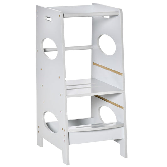 Step Stool for Toddler with Adjustable Standing Platform Safety Rail - Gallery Canada