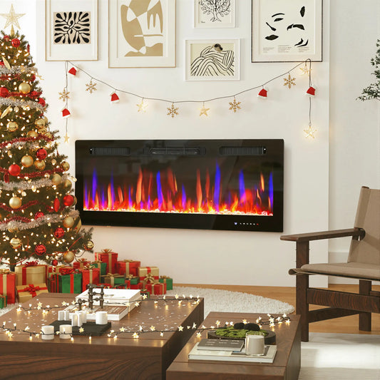 42 Inch Electric Fireplace, Freestanding, Wall Mounted, Eco Mode, Remote, 1500W Electric Fireplaces Black at Gallery Canada