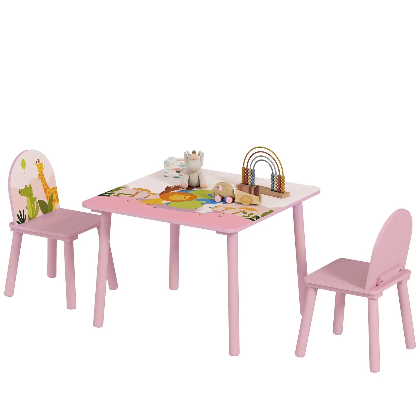 Kids Table and Chair Set, Toddler Table and 2 Chairs, Pink Kids Table Sets at Gallery Canada