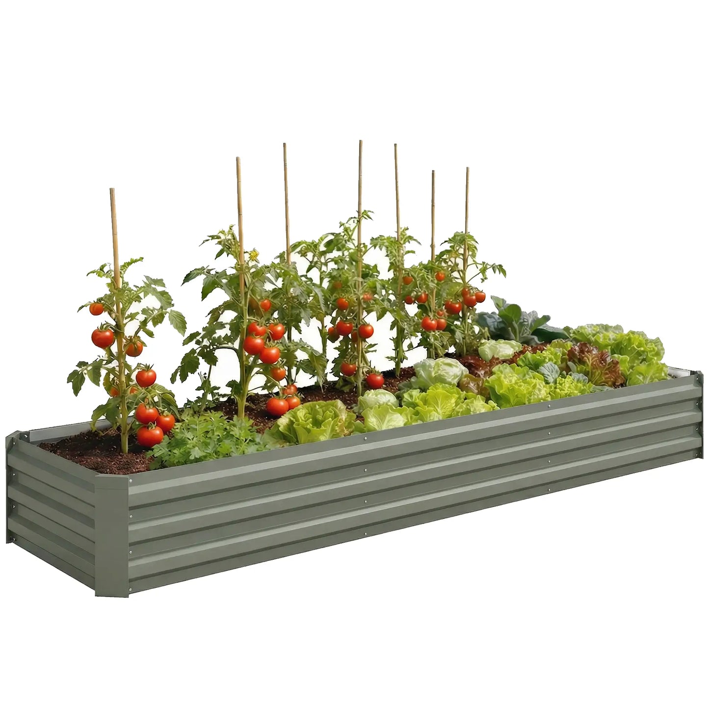 Lit surélevé galvanisé 8'x2'x1', grande jardinière surélevée, galvanisé