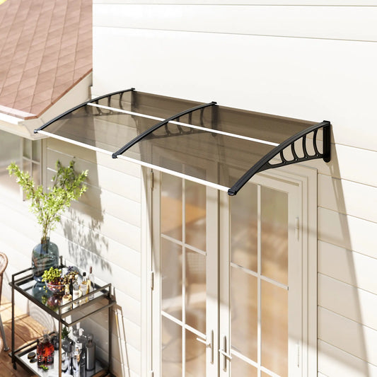 Polycarbonate Window Awning, 40" x 80", UV Rain Snow Protection, Brown Door Awnings Black, Brown at Gallery Canada