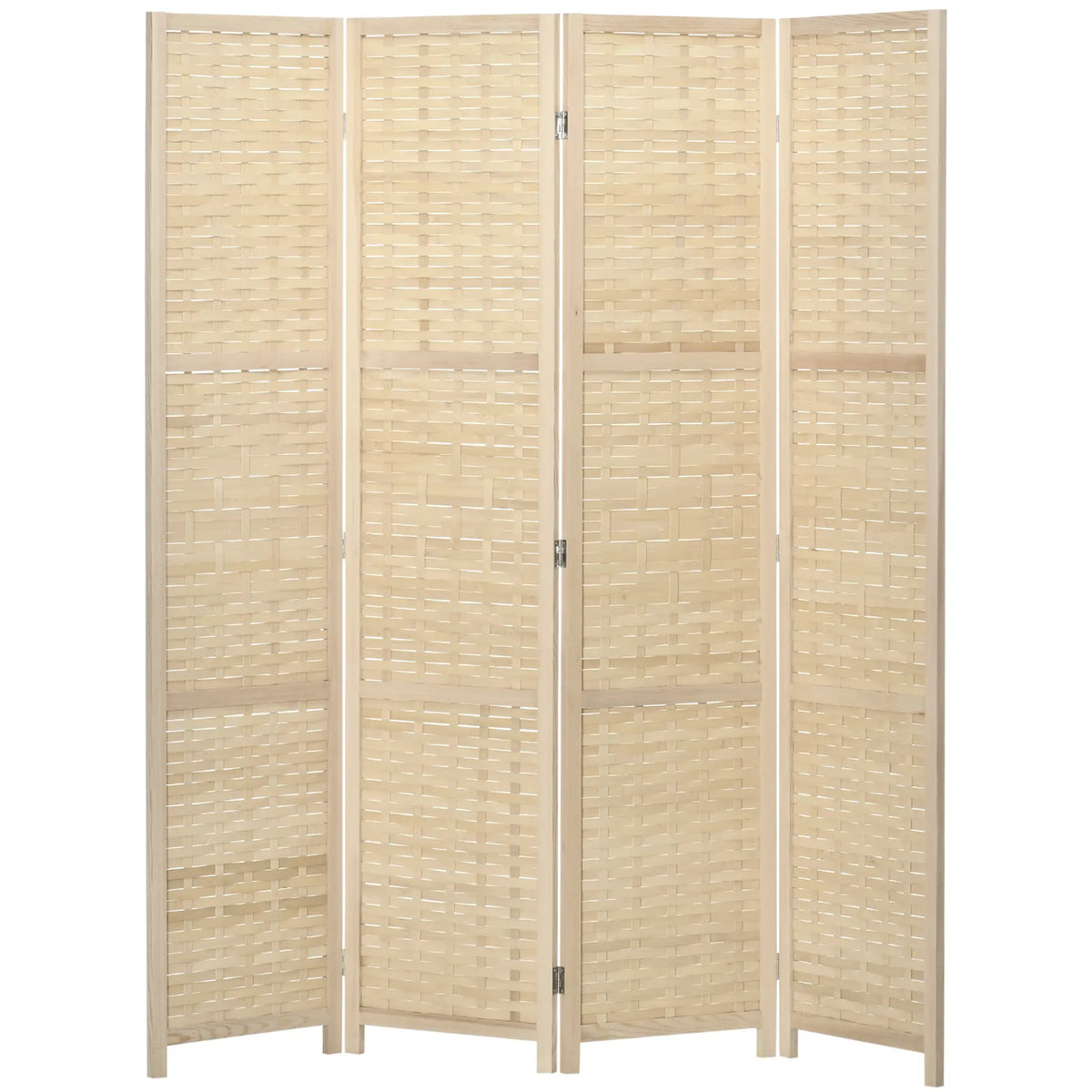 4-Panel Bamboo Room Divider, 5.6 FT, Natural Wood Privacy Screen Room Dividers at Gallery Canada