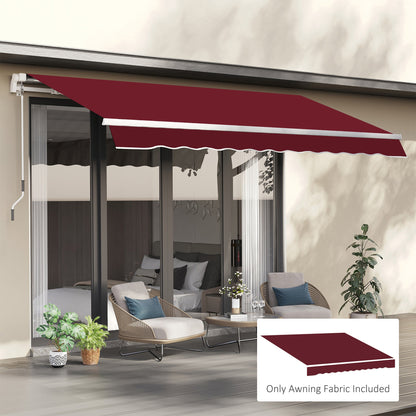9' x 8' Outdoor Sunshade Canopy Awning Cover, Retractable Awning Fabric Replacement, UV Protection, Wine Red at Gallery Canada