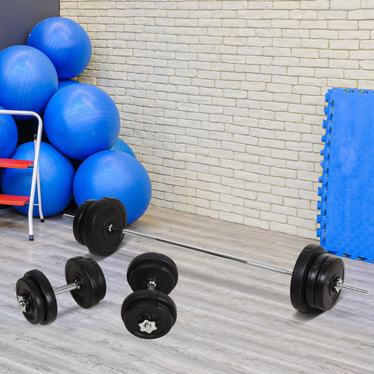 145lbs Adjustable Dumbbell, Barbell Set, Plate Bar Clamp Rod Dumbbells & Barbells Black at Gallery Canada