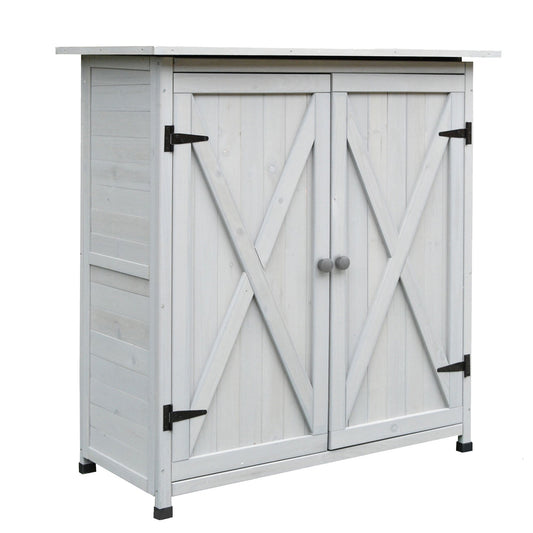 Wooden Garden Storage Shed Fir Tool Cabinet Organizer with Asphalt Roof and Double Door for Outside, Garden and Yard at Gallery Canada
