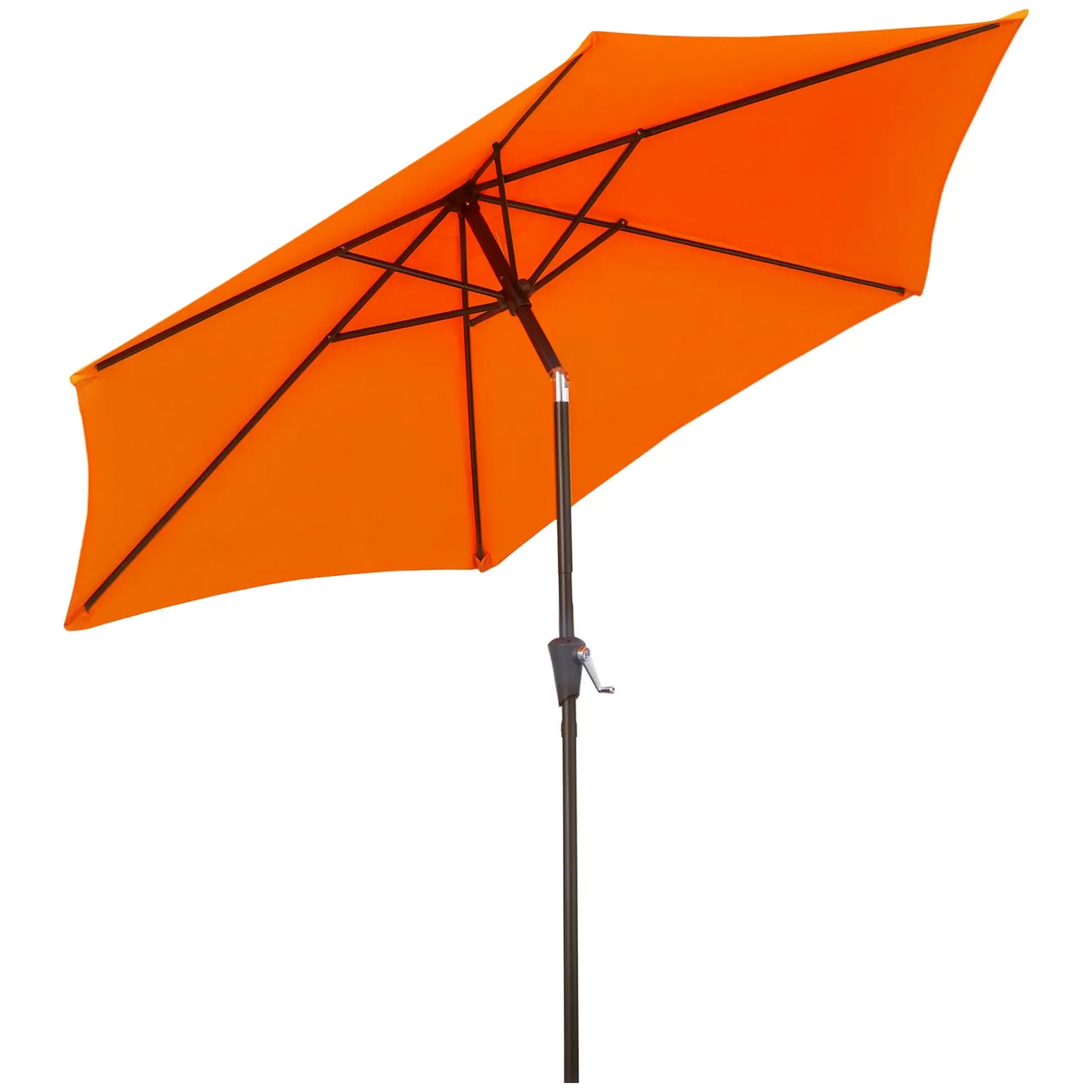 8.5' Round Aluminum Patio Umbrella, Tilt Canopy, Crank Handle, Blue