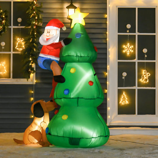 5.9ft Inflatable Christmas Tree, LED Lights, Indoor Outdoor Decor Christmas Inflatables Green at Gallery Canada