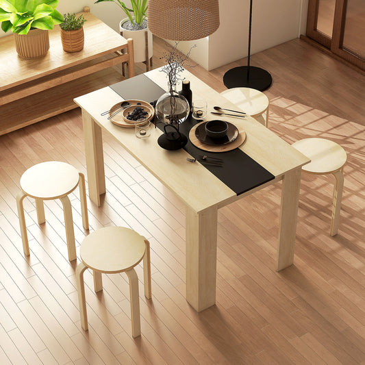 Round Stackable Chairs Set of 4, 18-Inch Backless Stacking Stools for Kitchen, Dining Room, Office, Outdoors Bar Stools Natural at Gallery Canada