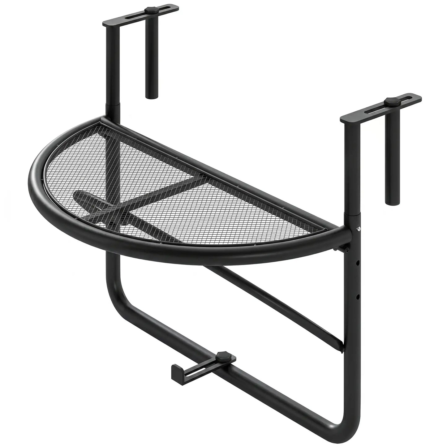 Adjustable Balcony Hanging Rail Table, Metal Mounting Mini Wall Desk, Black Balcony Table Hanging at Gallery Canada