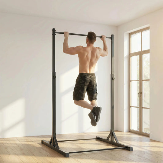 Portable Pull Up Station, Height Adjustable, 8 Levels, 440LBS Capacity Strength Training Equipment Black at Gallery Canada