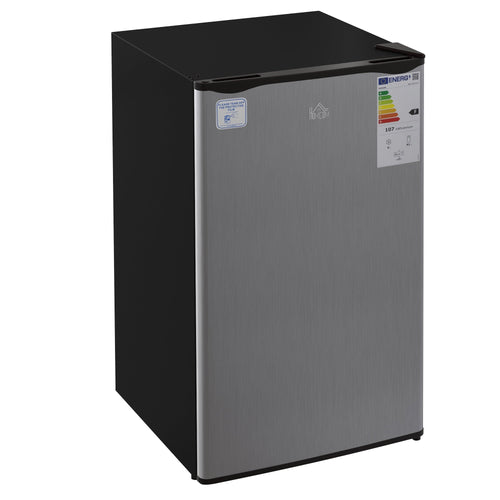 Compact Refrigerator, Mini Fridge with Freezer, Adjustable Shelf, Mechanical Thermostat and Reversible Door, Silver