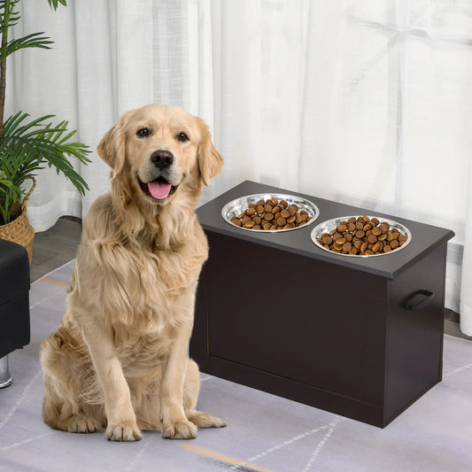 Elevated Dog Bowls, 2 Stainless Steel, Large Size, Coffee Dog Bowls Coffee at Gallery Canada