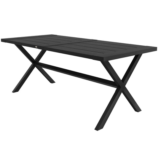 71" Outdoor Dining Table with X Shape Legs, Aluminium Frame Rectangular Darden Table for 4, for Backyard, Black at Gallery Canada