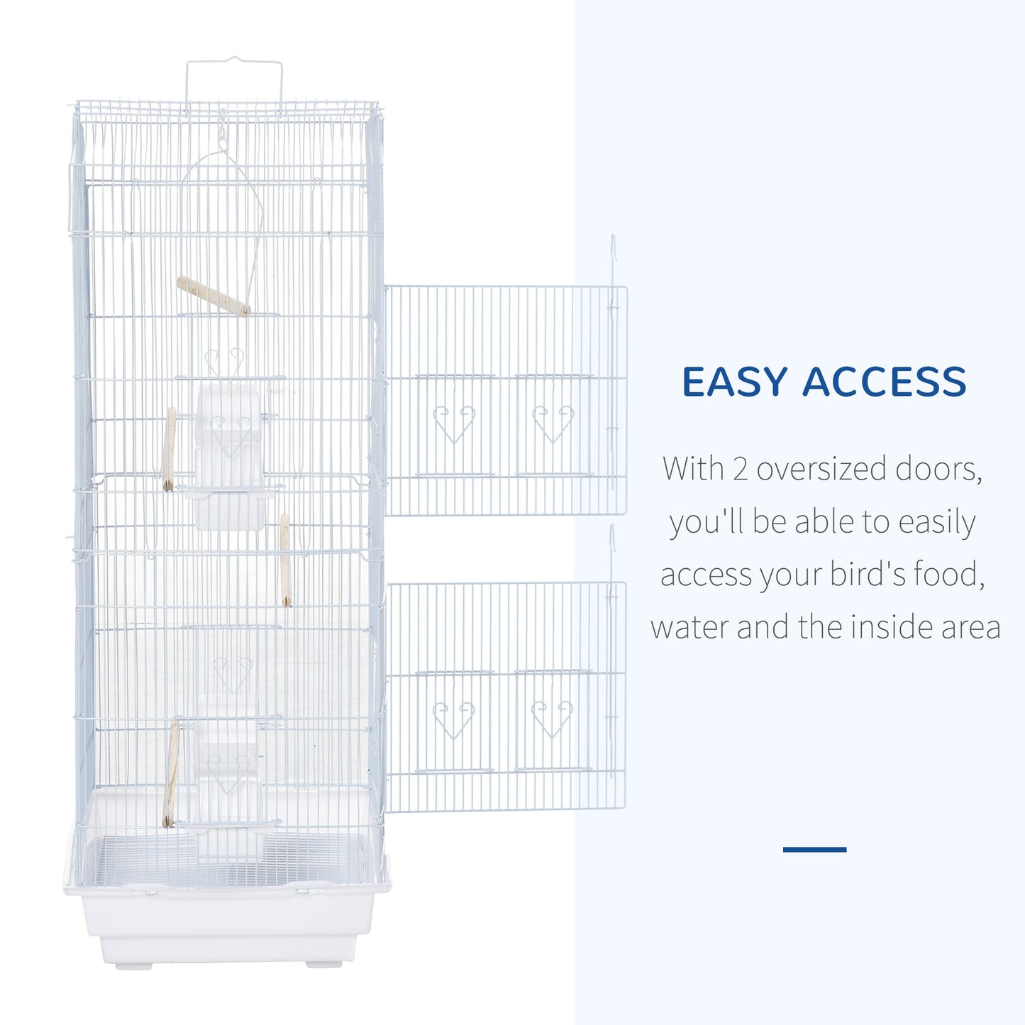 36" Bird Cage, Macaw Play House, Cockatoo, Parrot, Finch Flight Cage, 2 Doors, Perch 4 Feeder Pet Supplies, White at Gallery Canada