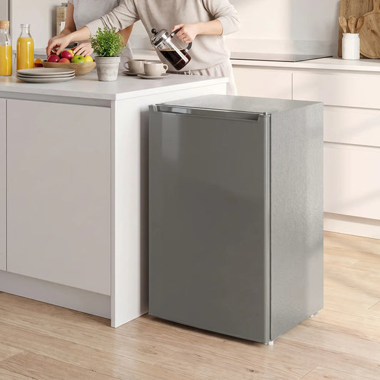 Compact Upright Freezer, 2.1 Cubic Feet, Reversible Door, Grey Small Kitchen Appliances Grey at Gallery Canada