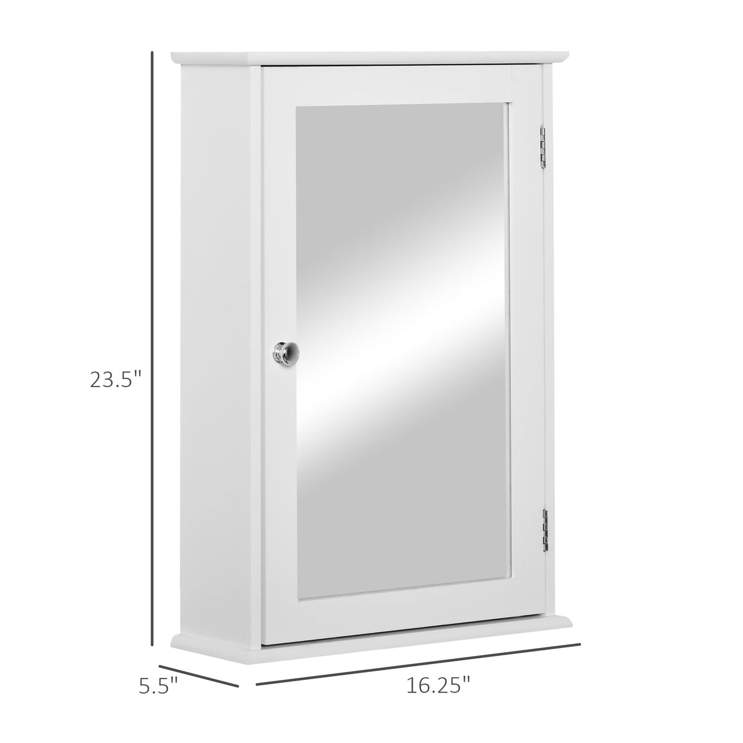 Bathroom Mirror Cabinet, Wall Mounted Medicine Cabinet, Storage Cupboard with Door and Shelves, White at Gallery Canada