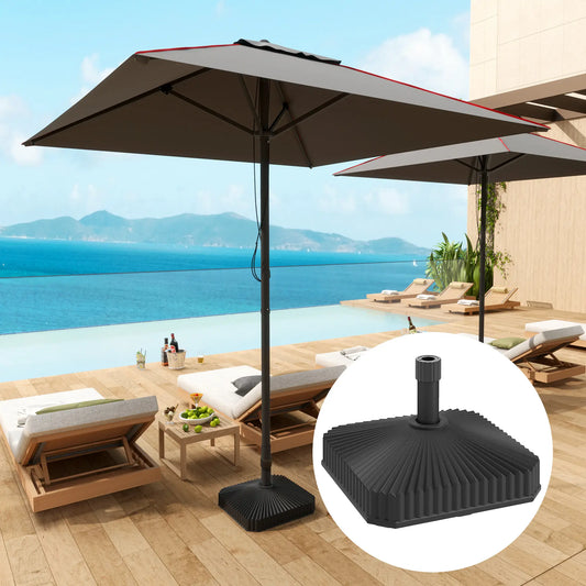 Heavy Duty Outdoor Umbrella Base Stand, 17.7" L x 17.7" W x 11.8" H, Black Umbrella Bases Black at Gallery Canada