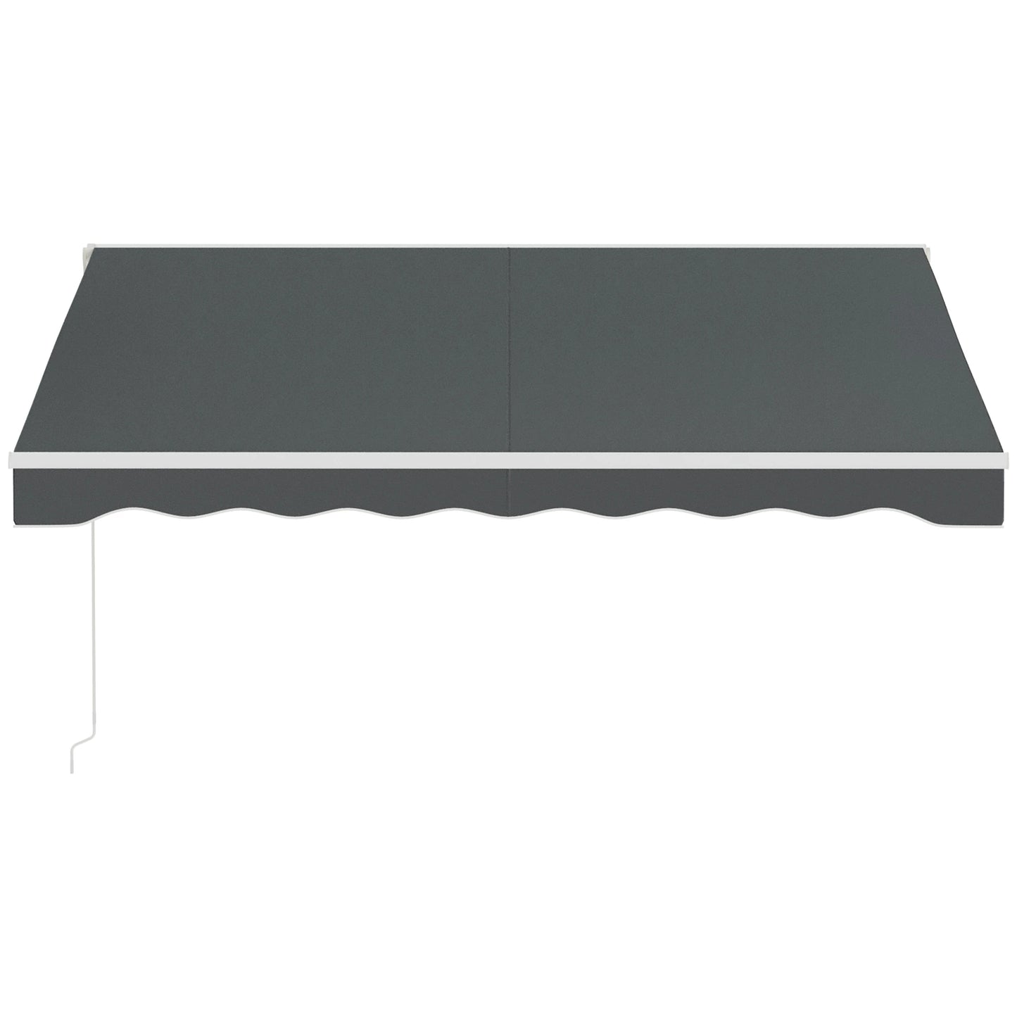 10' x 8' Retractable Electric Awning, Manual Crank, Aluminum Frame, Grey Deck Awnings at Gallery Canada