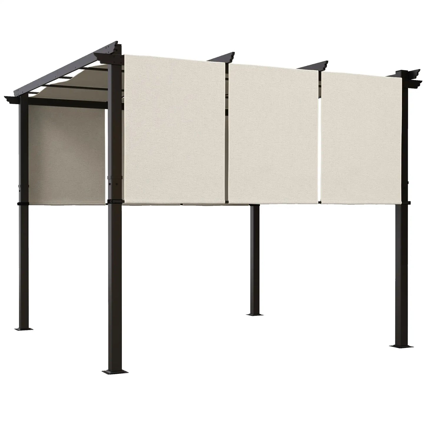 10' x 10' Metal Pergola, Retractable Canopy, Garden, Patio, Backyard Pergolas at Gallery Canada