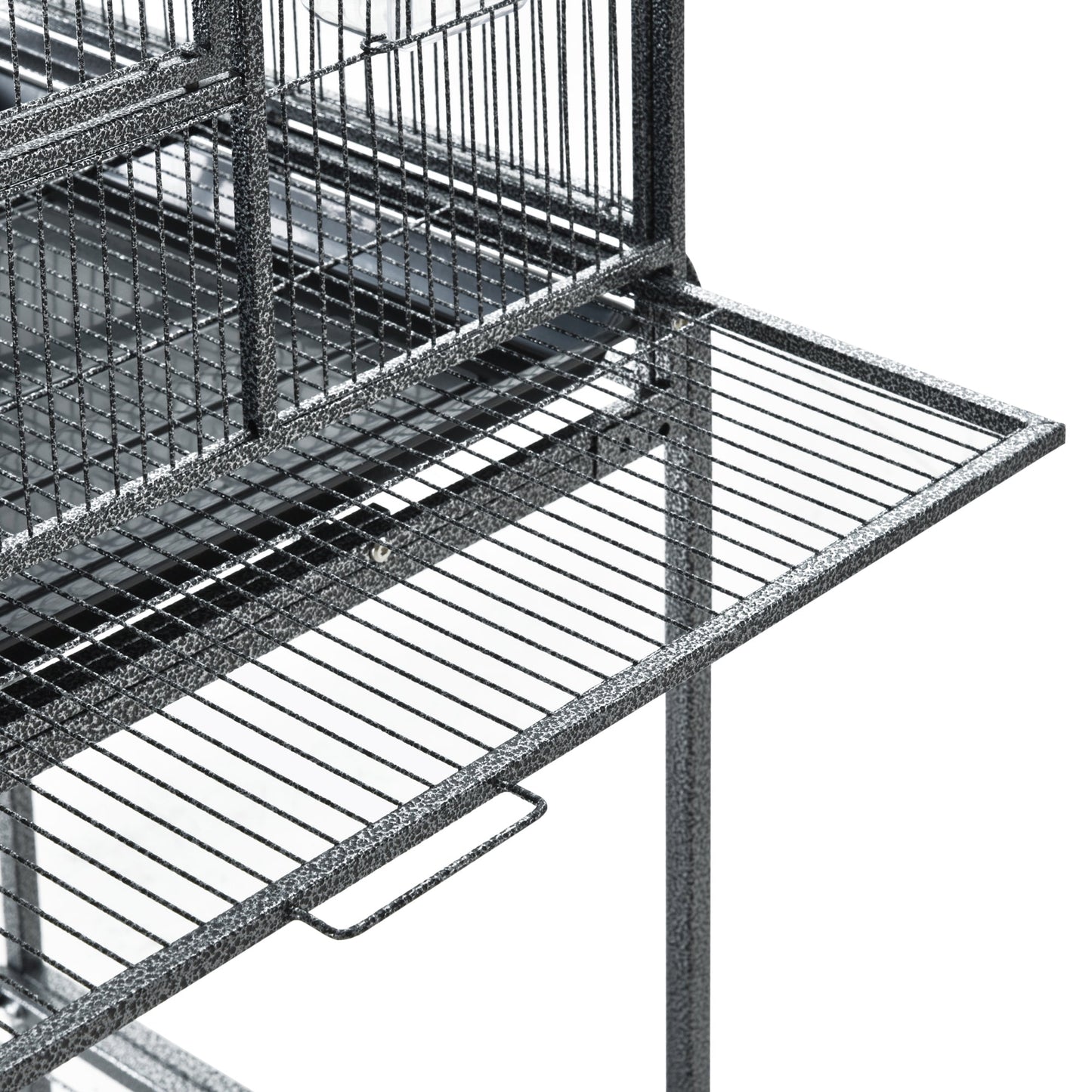 64" Extra Large Bird Cage, Rolling Metal Parrot Cage, Bird House with Detachable Rolling Stand, Storage Shelf, Wood Perch, Food Container, 62.8" x 18.9" x 64.2" at Gallery Canada
