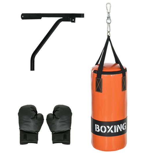 Hanging Punching Bag, Heavy Bag with Punch Gloves and Wall Mount Hanger for MMA and Muay Thai Workouts - Gallery Canada