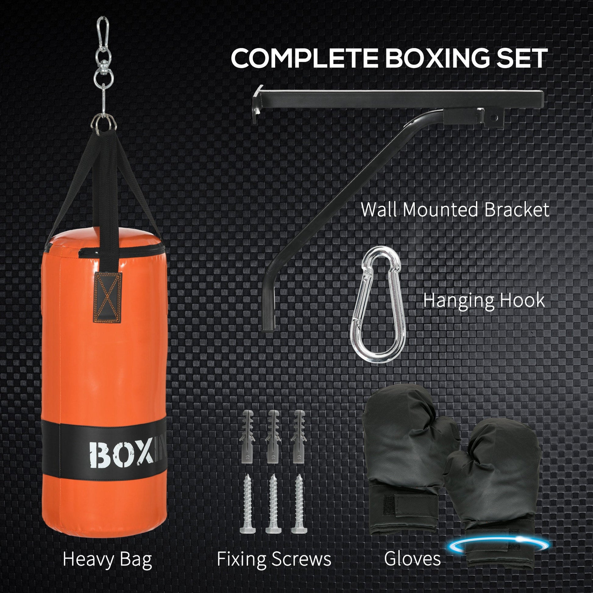 Hanging Punching Bag, Heavy Bag with Punch Gloves and Wall Mount Hanger for MMA and Muay Thai Workouts at Gallery Canada