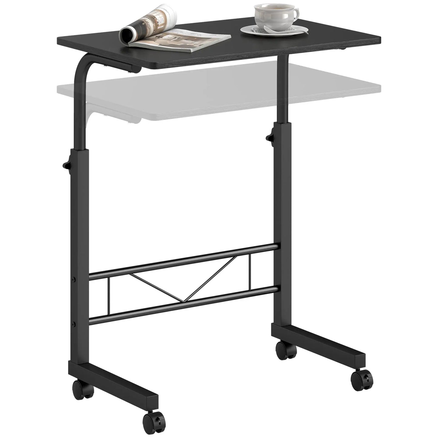 Mobile Standing Desk, Adjustable Height, 23.5 Inch, Black Side Tables at Gallery Canada