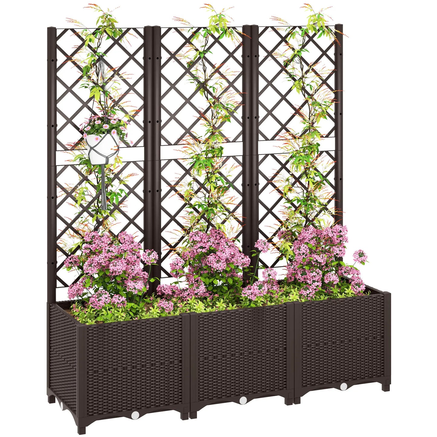 Raised Garden Bed With Trellis, Plastic With Drainage Holes And Plugs Raised Garden Beds at Gallery Canada