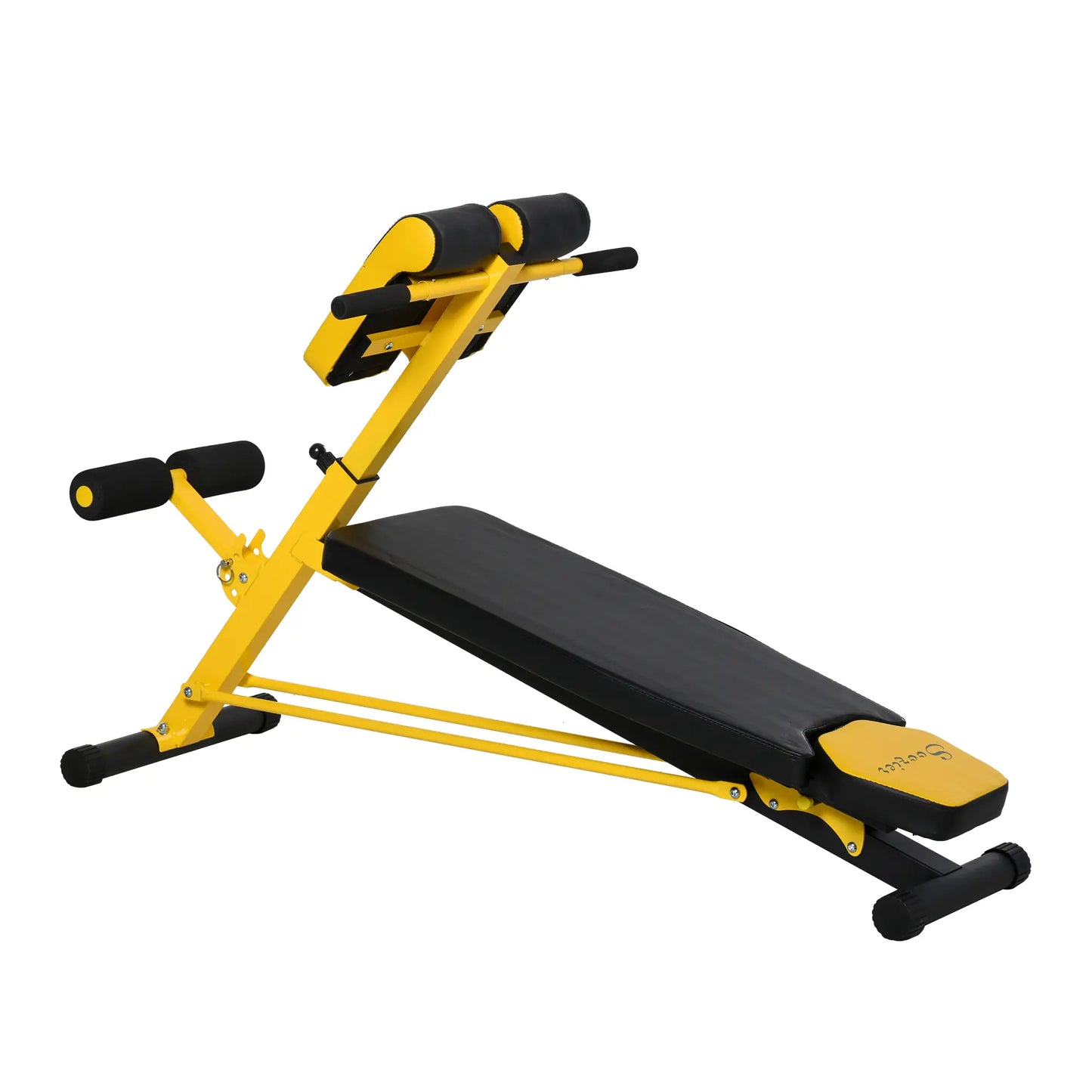 Adjustable Weight Bench, Roman Chair, Hyper Extension, Ab Sit Up, Black and Yellow Weight Benches at Gallery Canada