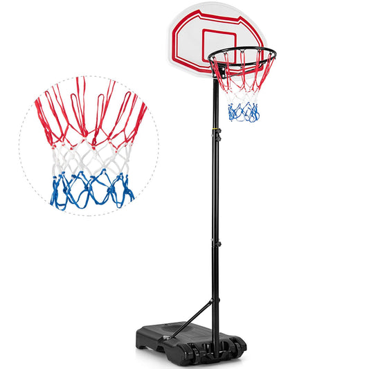 Height Adjustable Basketball Hoop with 2 Nets and Fillable Base, Multicolor